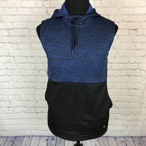 Xersion Quick Dry Sleeveless Hoodie Training | Blue & Black